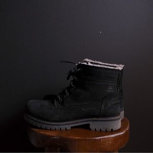 Black winter ankle boots